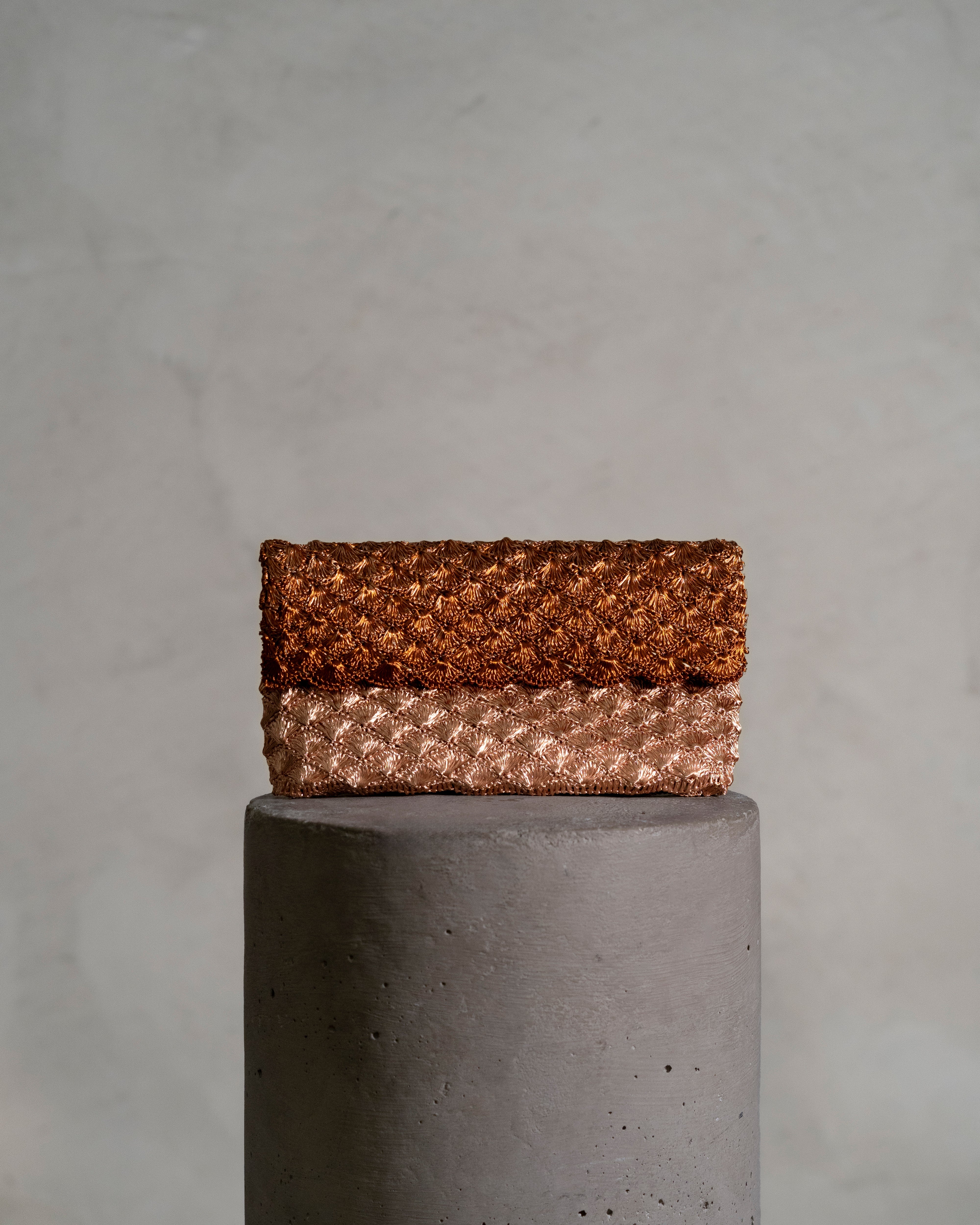KAIA CLUTCH - ROSE GOLD & COPPER