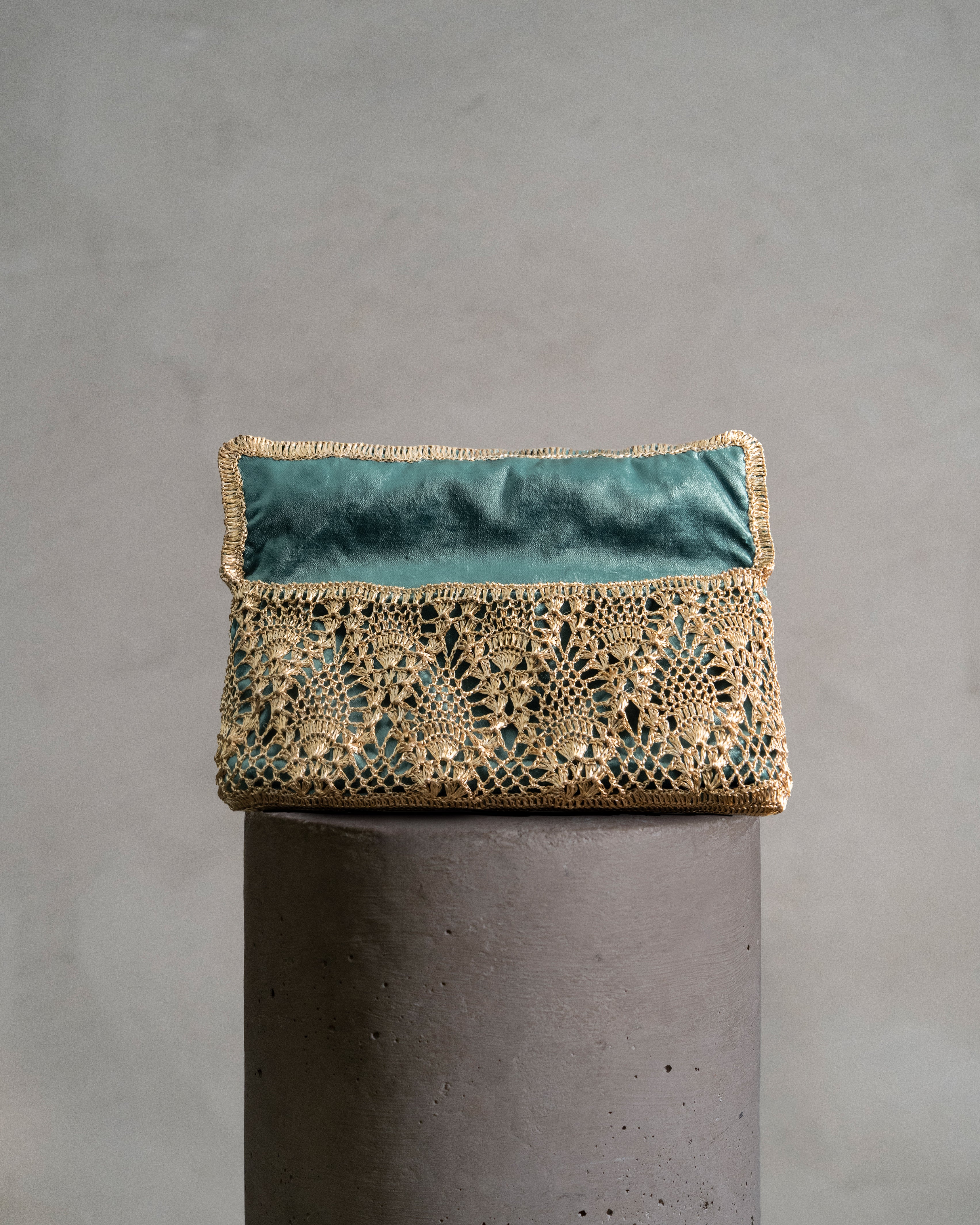 Pineapple Clutch -  Gold & Emerald Lining